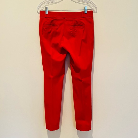 Banana Republic Sloan New Vermillion Bright Poppy Red Cotton Spandex Pants Sz 2 - Picture 8 of 11